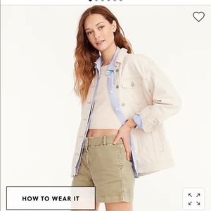 NWT J. Crew 5” Stretch Chino Short in Olive Sand